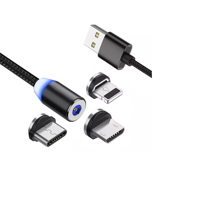 کابل تبدیل USB به لایتنینگ / microUSB / USB-C ترانیو مدل XS4 طول 1 متر 